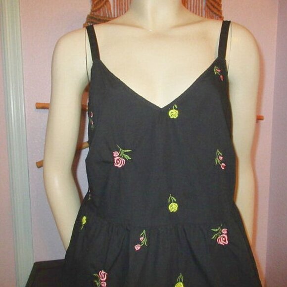 Y2K Bloomchic Babydoll Cami Top Size 10 Tank Tiered Embroidered Whimsigoth Fairy - Picture 2 of 11